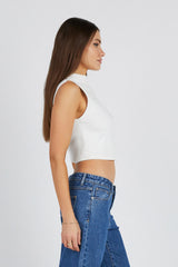 Abrand Heather Icon Mock Neck - White