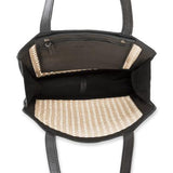 Ace and Jet Heather Everyday Tote Rattan and Leather Black
