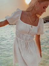 Thea Linen Dress White