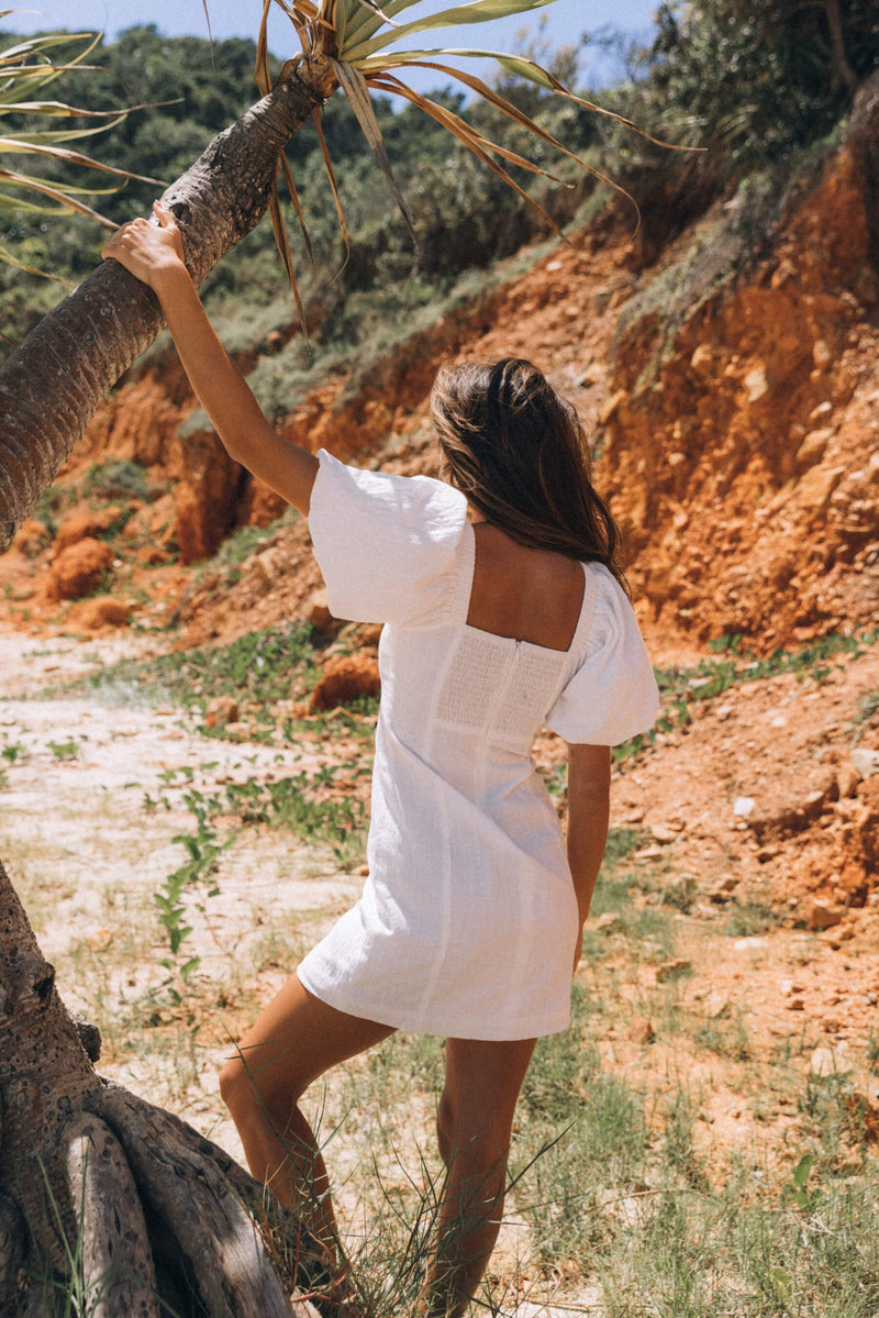 tuscany linen dress SNDYS X Revolve Tuscany Linen Dress in Brown