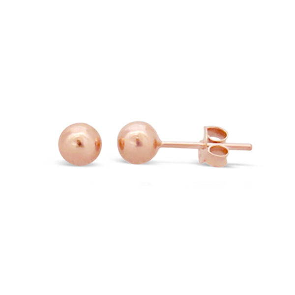 sterling silver rose gold plated ball studs