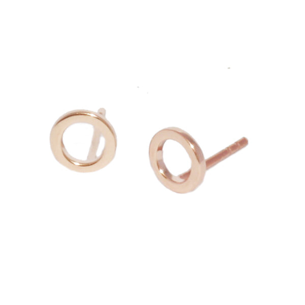 sterling silver rose gold plated circle earrings