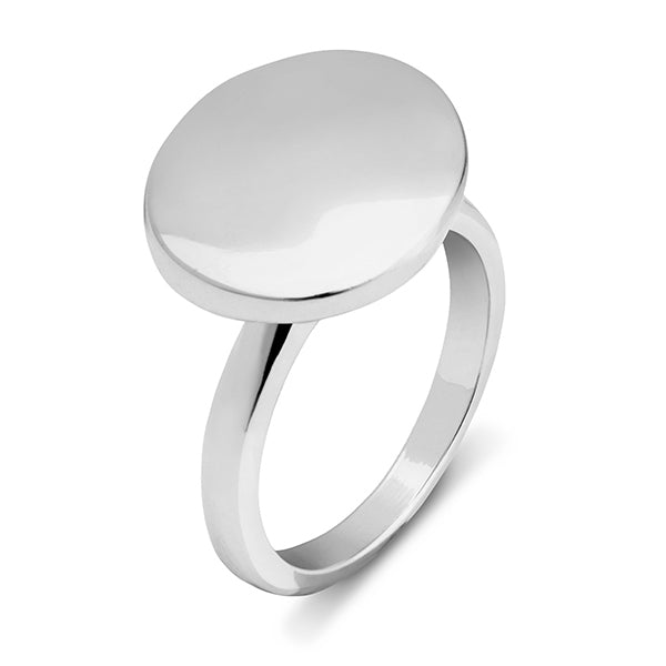 stainless steel silver flat circle ring