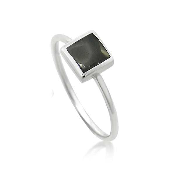 Sterling Silver Onyx Square Ring