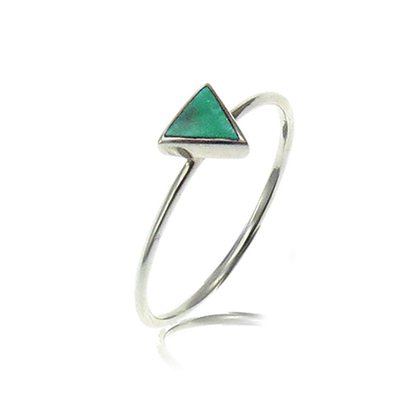 sterling silver turquoise triangle ring