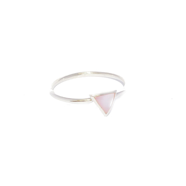 sterling silver pink triangle ring