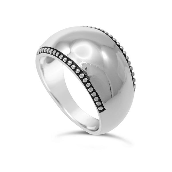 sterling silver ring with edging