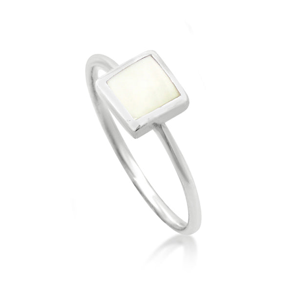 sterling silver MOP square ring